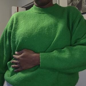 H&M Bright Green Crewneck Sweater for Men